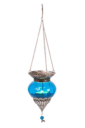 4er Set Orientalisches Windlicht Hängewindlicht Glas Bara Bunt 15 cm groß | Orientalische Glas Teelichthalter mit Henkel… – Bild 6