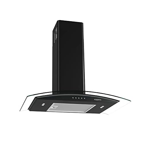 Coifa de Parede Vidro Curvo, Fogatti 70cm, 110V Teclado Mecânico Black