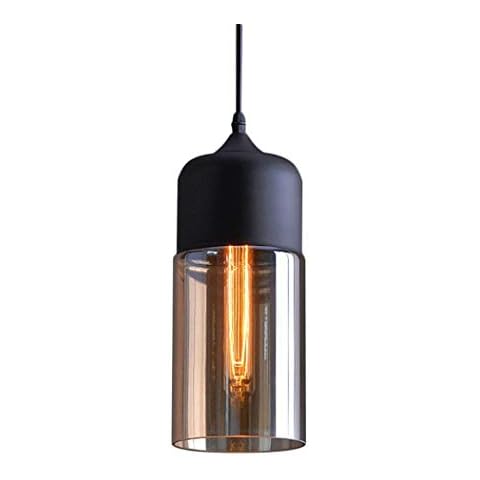 Weare Home Retro Restaurant or Kitchen Transparent Glass Lampshade Pendant Lights, Diameter 13 cm, Height 33 cm Cover