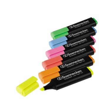 Soennecken Highlighter 3373 Assorted Pack of 4, Yellow, Red, Blue, Green - Image 2