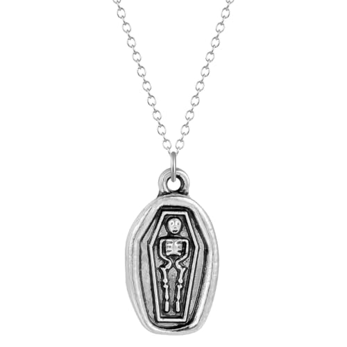 Collier squelette Memento Vivere Mori pendentif vintage punk
