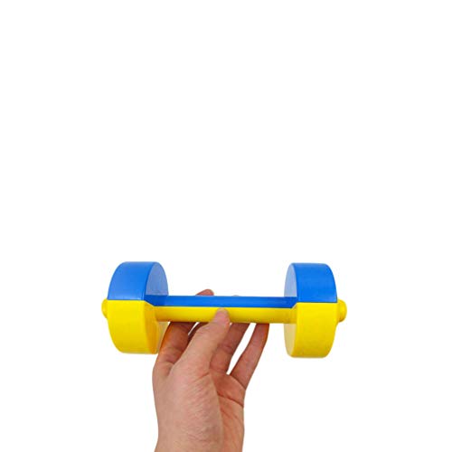 Foto von TOYANDONA 1 Paar Kinder Hanteln Kleine Hanteln Spielzeug Kunststoff Hanteln Sport Spielzeug Fitness Übung Ausrüstung Sport Spielzeug für Kinder ( Gelb Blau )