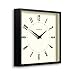JONES CLOCKS® Box Wall Clock | Retro Square | 10 inch | Black | Easy to Read Numbers | Perfect Kitchen or Office Clock