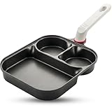 USELUCK 3-in-1 Nonstick Titanium Egg Pan – Divided Breakfast pan with 2 Round & 1 Square...