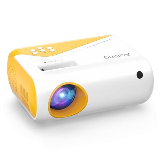 Mini Projector, AuKing 2023 Upgraded 1080P Supported Outdoor Projector, Kids Gift, Movie Projector for Outdoor Use, 50% Zoom, Compatible with HDMI, USB, Laptop, iOS, Android Phone and TV Box