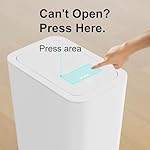 N. NETDOT 3 Pack 10L / 2.6 Gallon Small Trash Can with Lid, Bathroom Garbage Can with Pop-Up Lid, Waste Basket for Bathroom, Kitchen, Bedroom, Powder Room, Craft Room, Office, College (Off White) - Image 4