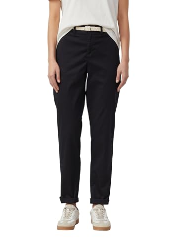 Pantalon Chino Femme s.Oliver Noir 2174781 Pantalon Droit en Coton avec Ceinture