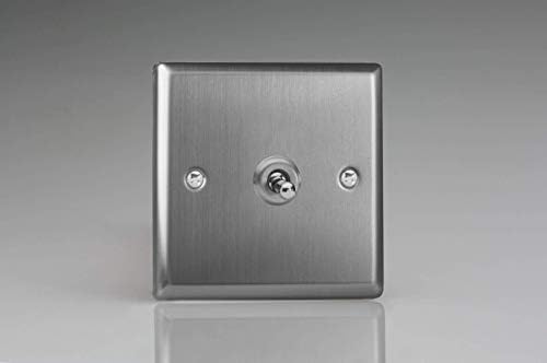Varilight XTT1 Classic Brushed Steel 1 Gang 10A 1 or 2 Way Toggle Light Switch