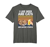 I Like Beer and Cats and Maybe 3 People Funny Cat Beer Gift Camiseta