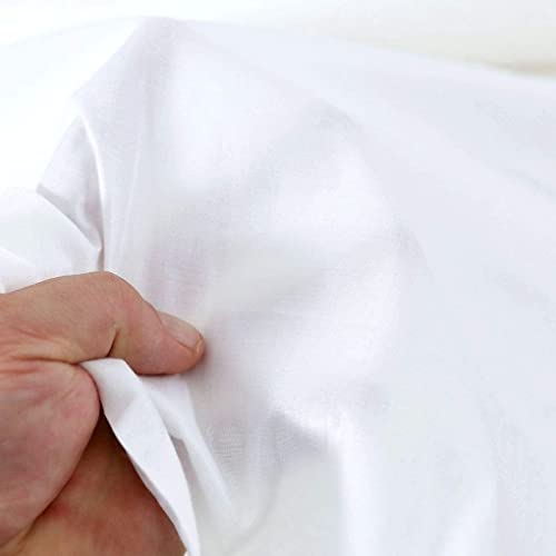 TOLKO 50cm weißer Baumwollstoff Meterware | leichter Baumwoll-Nesselstoff uni Kleiderstoff Dekostoff | Baumwolle Meterware 100cm breit | Vorhangstoff Bezugsstoff Webstoff zum Nähen und Basteln (Weiß)