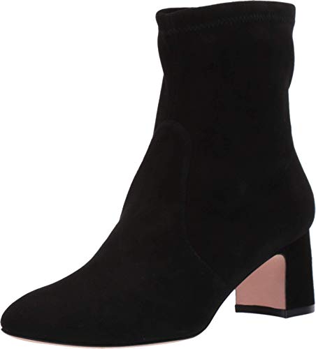 Stuart Weitzman Niki 60 Block Heel Bootie Black Suede Stretch 8.5 M