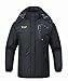 Produktbild donhobo Herren Winter Fleecejacke Warm Jacke Softshelljacke Atmungsaktiv Outdoor Skijacke Winddichte Wasserdicht Funktionsjacke(Schwarz,XL)