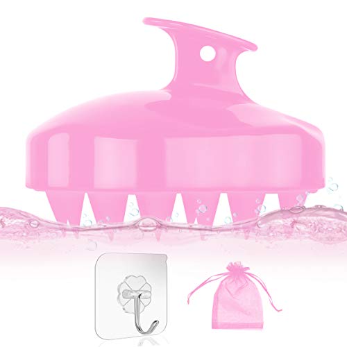 Hair Scalp Massager Hair Washer-Scrubber - Head Scalp Scrubber Scalp Brush With Soft Silicone Bristle for Women Men Or Pets - Wet and Dry Hair Scalp Brush for Exfoliator and Stress Release