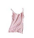 Damen-Top aus Seide, schmale Passform, Unterwäsche, einfarbig, T-Shirt, Pnnrk, M