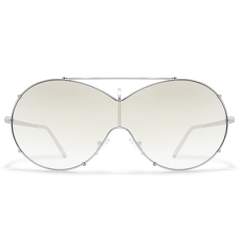 Image of BOTPOV Trendy Aviator Sunglasses Men Women Retro Metal Frame Shades Lentes De Sol Para Mujer BP3612 (Silver Frame /Gradient Silver Lens)