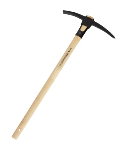SHW 54226 Leichte Kreuzhacke mit Stiel und Hülse Gartenpickel Esche Stahl Geschmiedet 95 cm 1,5 Kg