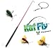 Kat Fly Teaser Wand with 3 Bee Cat Teasers Attachment Refills - Pink Wand