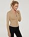 LUYAA Jackets for Women Fall Long Sleeve Workout Tops BBL Casual Gym Clothing Outfits Fashion 2023 Cream Coffee XS