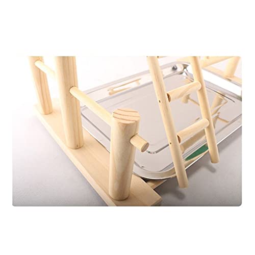 Vogelspeelgoed Papegaai staande trainingsframe vogelspeeltuin met voedsel lade huisdier levert vogels houten klim… - Afbeelding 5