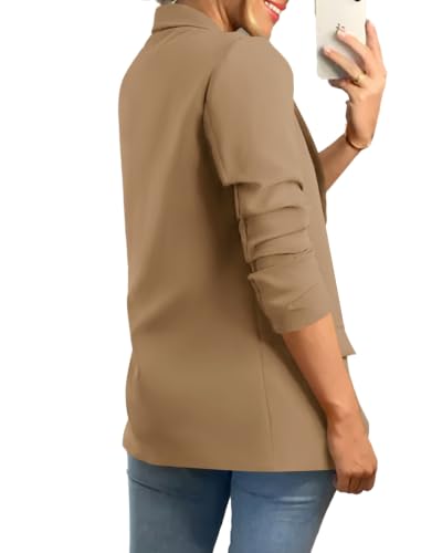 KIRUNDO Womens Blazer 2026 Fall Business Casual Jackets(Light Khaki, XXL) - image 2
