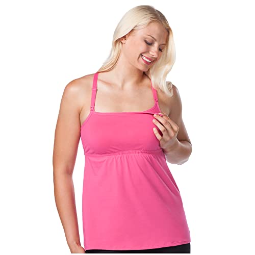 LEADING LADY, Square Neck Nursing Tank for Women, Wireless Bra, One-Hand Clasp, Fold-Down Cups, Full Sling, Adjustable Straps