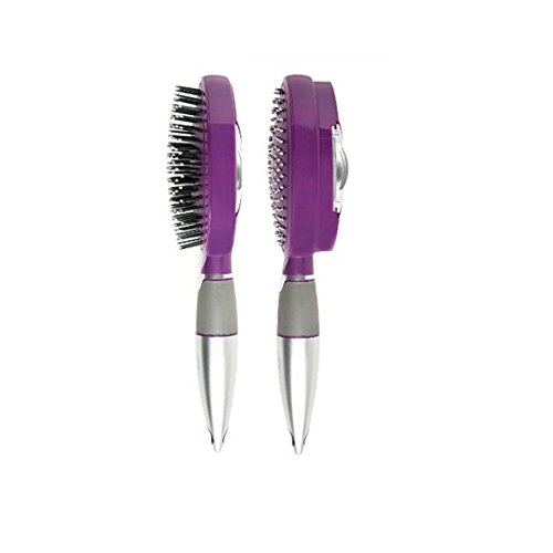 push up hair brush - Qwik Clean Self Cleaning Hair Brush - Easy Clean Retractable Bristles - Patented Detangler