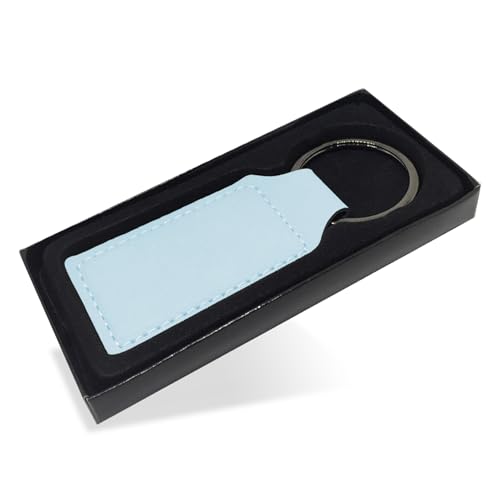 LaserGram Rectangle Keychain, Personal Watercraft, Personalized Engraving Included (Light Blue)