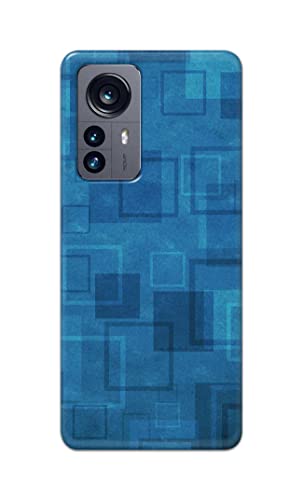 Image of Printed Hard Back Cover Case for Xiaomi 12 Pro Back Cover (Plain Azure Blue) -702