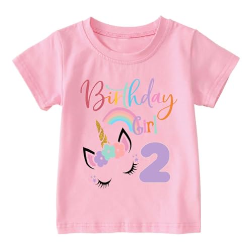 Toddler Boys Girls 2nd Birthday Shirt Outfit for Kids Two Years Old Birthday Gift for Party Short Sleeve Tshirt