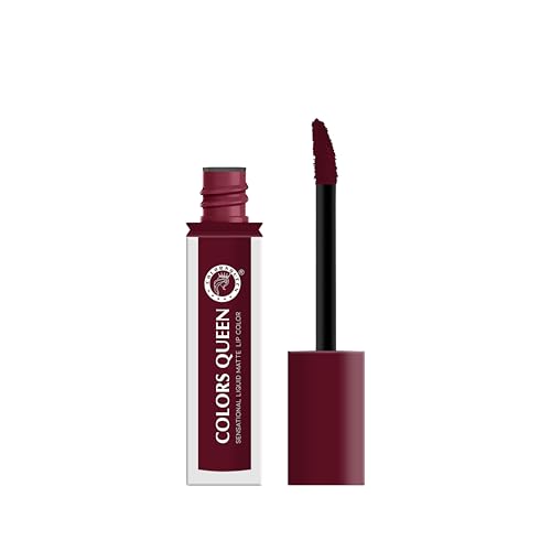 Image of Colors Queen Sensational Liquid Matte Lipstick - 7g | Long Lasting, Fade & Transfer Proof Lipstick | Highly Pigmented, Water & Smudge Proof Liquid Lipstick for Women (12 - Rum Raisin)