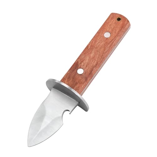 MILLION SOURCE Professionelles Austernmesser mit Flaschenöffner Rostfreier Edelstahl Rutschfester Griff für Austern Muscheln & Bierflaschen