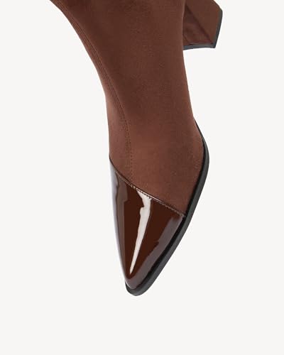 Women's Chunky Block Heel Ankle Boots - Pointed Toe Comfortable Work & Casual Booties with Non-Slip Sole3