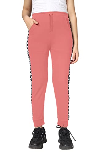 Image of KYDA KIDS Girls 100% Cotton Chess Print Track Pants | Elastic Waist Regular Fit | Soft Breathable Kids Casual Wear with Side Pockets Multicolor (Pack of 1)