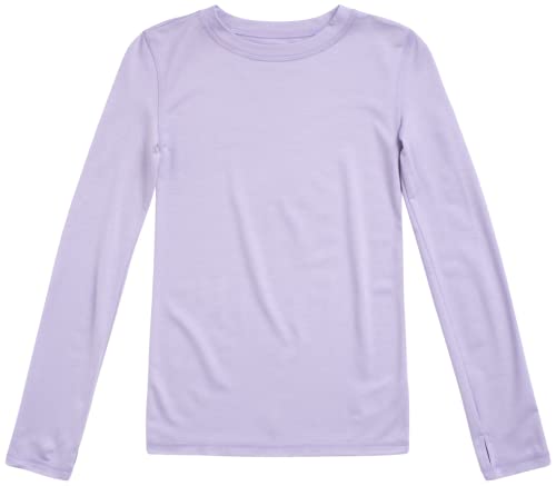 Eddie Bauer Boys And Girls Thermal Underwear Set - 2 Piece Performance Base Layer Long Sleeve T-Shirt Top And Bottom (5-16), Size 14, Lavander #TOP3