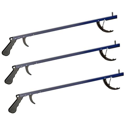 Cubii Health Reacher, Blue, 26 Inch, Reacher Tool, Lightweight Trash Picker Grabber & Garden Nabber, Handy Aluminum Picker Up Tool & Reaching Claw, Portable Reaching Assist & Dressing Tool, 3/PK Cover