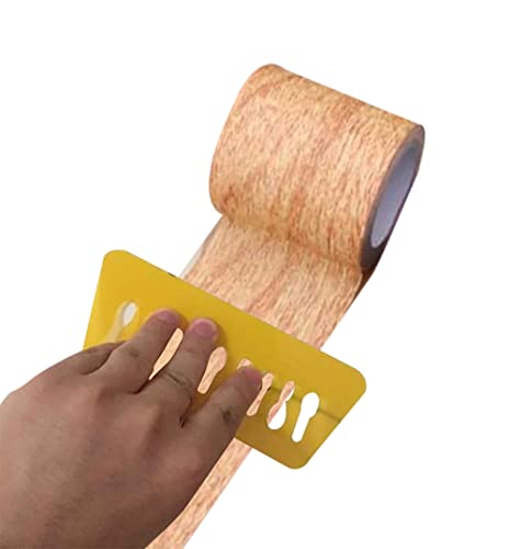 16 Feet/Roll 1Pc Wood Grain Tape- Realistic Wood Tape Textured Furniture Repair-Cherry Wood Duck Tape Adhesive Patch For Floor Door,Patch Realistic Wood Grain Repair Tape, Wood Duct Tape, ‎Natural Oak #TOP3