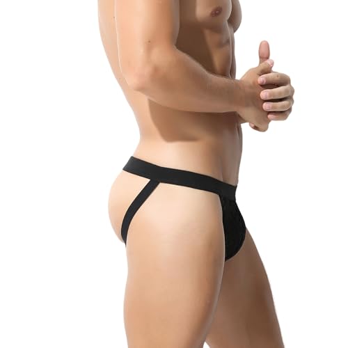 Men's Sexy Breathable Openwork Fishnet Jockstraps See Through Underwear3