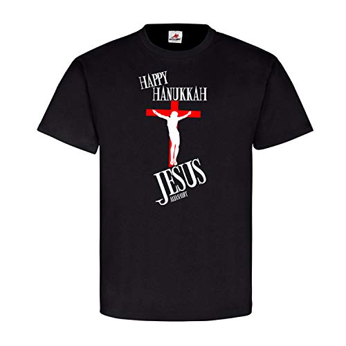T-shirt Happy Hanukkah Jesus humour noir taille 5XL pour l'hiver