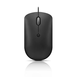 Lenovo 400 USB-C Kompakte kabelgebundene Maus – Taschenfreundliche tragbare Maus für Notebook oder großen Computermonitor, Schwarz