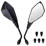 Universal Black Motorcycle Mirrors, Motorcycle Rear View Mirrors set M8 M10, ATV mirror compatible with ATV, Scooter, Dirt-Bike, Moped, E-Bike, Roller 2Pcs