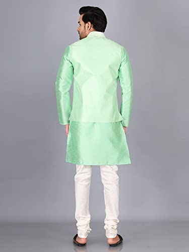 Image of Sadree Silk Men's Kurta Pajama Waistcoat or Nehru Jacket Set