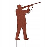 Kapaga - Gartenfigur aus Rost auf Einschlagbeinen - Metall Tierfigur - Edelrost Dekofigur - Tier Figur - Dekoration Gartendeko - Gartendekoration (Jäger - Höhe 85 cm)