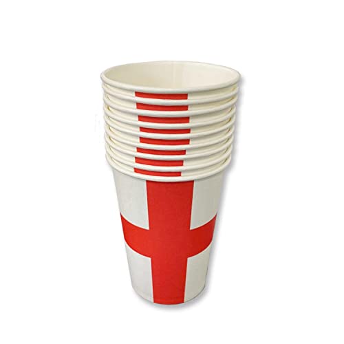 SHATCHI 20Pcs England Paper Cup St George Party Supplies for England Sporting Events Pub Football World Cup Celebrations Party - Image 2