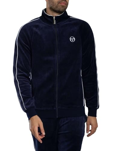 Veste de survêtement en velours Sergio Tacchini Tasso bleu maritime XXL pour homme