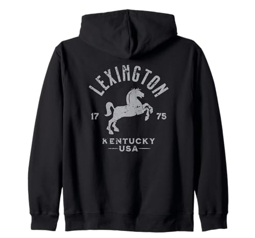 Lexington Kentucky USA - Cavallo equestre con design invecchiato Felpa con Cappuccio