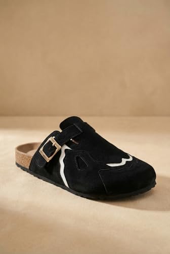 Image of Big Fox Men's Cork Footbed Clogs with Adjustable Buckle | Closed-Toe Comfort Sandals | Slip-On Casual Wear