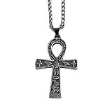 LANGHONG Retro Egypt Cross Necklace For Men Stainless Steel Necklace Talisman Jewelry, Gift For Men