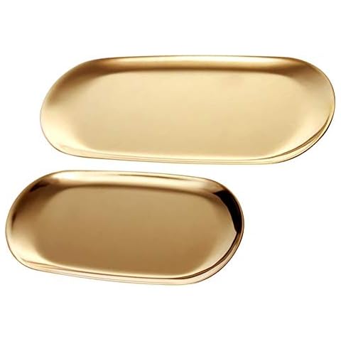 2 x Edelstahl-Kosmetiktablett, Dessert-Teller Cover