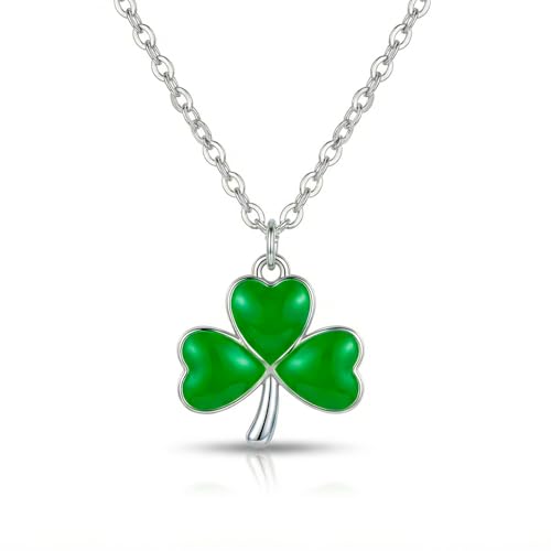 St Patricks Day Necklace,Irish Shamrock Clover Green Necklace for Women St Patricks Day Accessories...