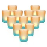 ❤Dieses Produkt enthält 12 Kerzenhalter aus Glas. Es kann mit Teewachs (φ